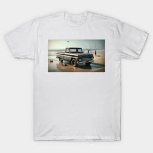 1963 Chevrolet C10 on the Texas beach for some shoreline fishing T-Shirt